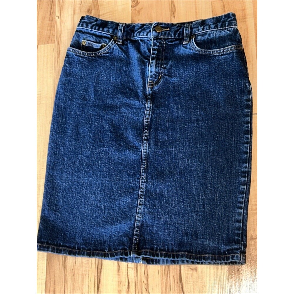 Vintage LRL Lauren Jeans Co. Jean Skirt Knee Length Women’s Size 6 Modest 90s